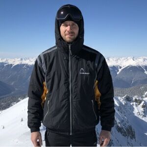 HEAD Men's Black Jacket with Gray and Yellow Highlights